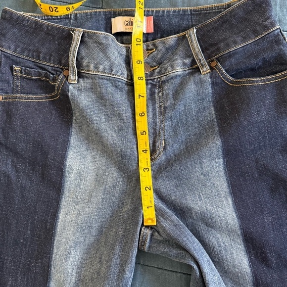 CAbi Hi-low Crop Two Tone Jeans Size 10 - Picture 5 of 8
